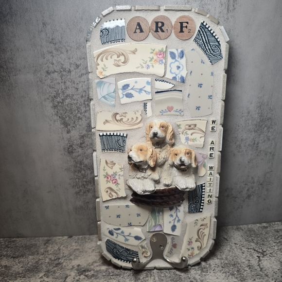 Steve Terlizzese Mosaic Tile ARF Animal Rescue Dog Lovr Original Art Wall Plaque - Picture 7 of 10